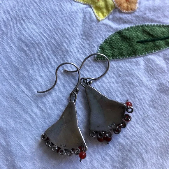 Vintage Boho Sterling Silver Earrings - Picture 4 of 6